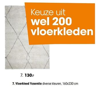 Promoties Vloerkleed yosemite - Huismerk - Kwantum - Geldig van 17/09/2018 tot 30/09/2018 bij Kwantum