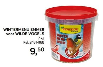 Promoties Wintermenu emmer voor wilde vogels - Benelux Nature - Geldig van 18/09/2018 tot 23/10/2018 bij Supra Bazar