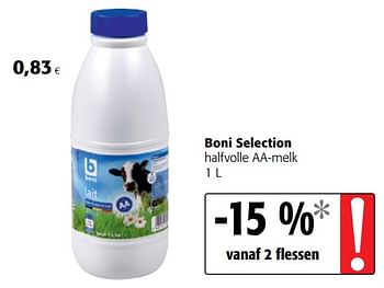 Promoties Boni selection halfvolle aa-melk - Boni - Geldig van 12/09/2018 tot 25/09/2018 bij Colruyt