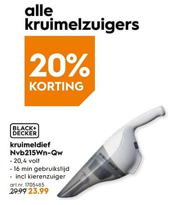 Promoties Black + decker kruimeldief nvb215wn-qw - Black & Decker - Geldig van 12/09/2018 tot 25/09/2018 bij Blokker