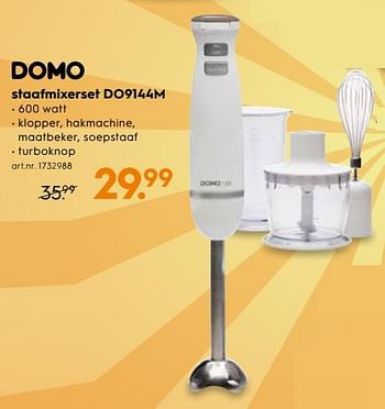 Promoties Domo staafmixer do9144m - Domo elektro - Geldig van 12/09/2018 tot 25/09/2018 bij Blokker