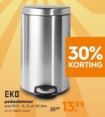 Promoties Pedaalemmer - Eko - Geldig van 12/09/2018 tot 25/09/2018 bij Blokker