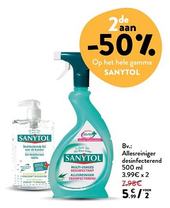 Promoties Allesreiniger desinfecterend - Sanytol - Geldig van 12/09/2018 tot 25/09/2018 bij DI