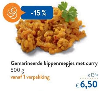 Promoties Gemarineerde kippenreepjes met curry - Huismerk - Okay  - Geldig van 12/09/2018 tot 25/09/2018 bij OKay