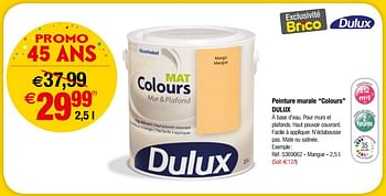 Promotions Peinture murale colours dulux - Dulux - Valide de 26/09/2018 à 08/10/2018 chez Brico