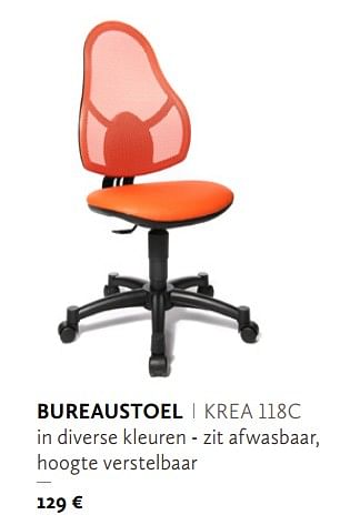 Promoties Bureaustoel krea 118 c - Huismerk - Krea - Colifac - Geldig van 12/09/2018 tot 15/03/2019 bij Krea-Colifac