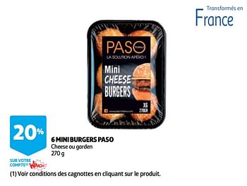 Promotions 6 mini burgers paso - Paso - Valide de 12/09/2018 à 25/09/2019 chez Auchan Ronq