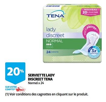 Promotions Serviette lady discreet tena - Tena - Valide de 12/09/2018 à 25/09/2019 chez Auchan Ronq