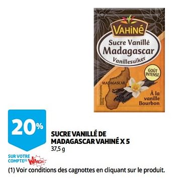 Promotions Sucre vanillé de madagascar vahiné x 5 - Vahine - Valide de 12/09/2018 à 25/09/2019 chez Auchan Ronq