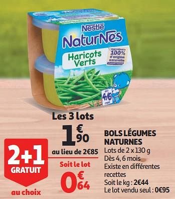 Promotions Bols légumes naturnes - Nestlé - Valide de 12/09/2018 à 25/09/2019 chez Auchan Ronq