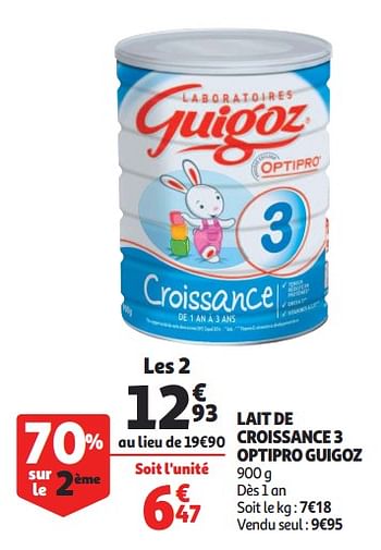 Guigoz Lait De Croissance 3 Optipro Guigoz En Promotion Chez Auchan Ronq