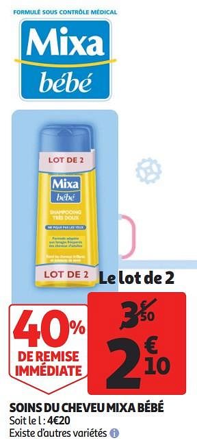 Promotions Soins du cheveu mixa bébé - Mixa - Valide de 12/09/2018 à 25/09/2019 chez Auchan Ronq