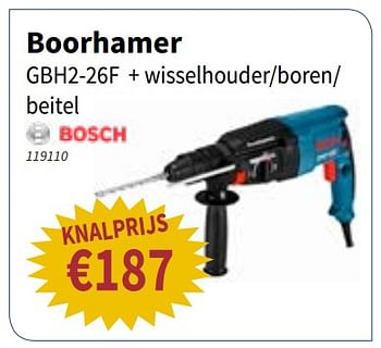 Promoties Bosch boorhamer gbh2-26f+ wisselhouder-boren-beitel - Bosch - Geldig van 13/09/2018 tot 26/09/2018 bij Cevo Market