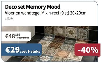 Promoties Deco set memory mood - Huismerk - Cevo - Geldig van 13/09/2018 tot 26/09/2018 bij Cevo Market