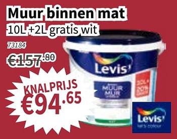 Promoties Muur binnen mat - Levis - Geldig van 13/09/2018 tot 26/09/2018 bij Cevo Market