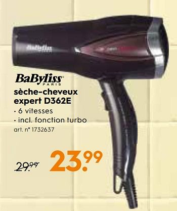 Promoties Babyliss sèche-cheveux expert d362e - Babyliss - Geldig van 12/09/2018 tot 25/09/2018 bij Blokker