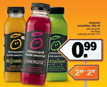 Promoties Innocent smoothies - Innocent - Geldig van 17/09/2018 tot 23/09/2018 bij Albert Heijn