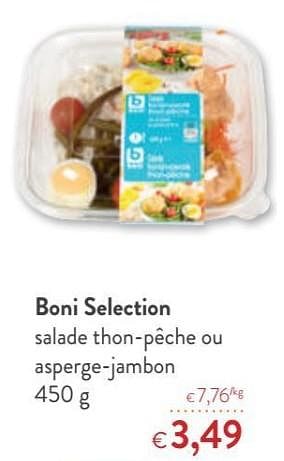 Promotions Boni selection salade thon-pêche ou asperge-jambon - Boni - Valide de 12/09/2018 à 25/09/2018 chez OKay