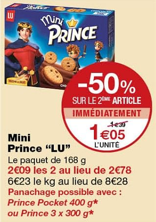 Promotions Mini prince lu - Lu - Valide de 12/09/2018 à 24/09/2018 chez MonoPrix
