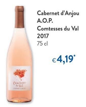 Promotions Cabernet d`anjou a.o.p. comtesses du val 2017 - Vins rosé - Valide de 12/09/2018 à 25/09/2018 chez OKay