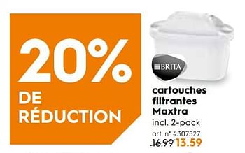 Promotions Cartouches filtrantes maxtra - Brita - Valide de 12/09/2018 à 25/09/2018 chez Blokker