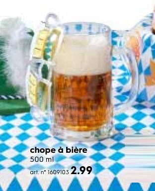 Promotions Chope à bière - Produit maison - Blokker - Valide de 12/09/2018 à 25/09/2018 chez Blokker