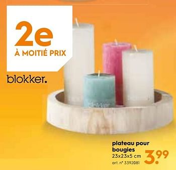 Promotions Plateau pour bougies - Produit maison - Blokker - Valide de 12/09/2018 à 25/09/2018 chez Blokker