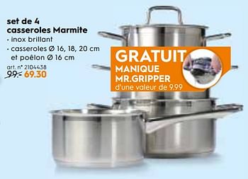 Promoties Set de 4 casseroles marmite - BK - Geldig van 12/09/2018 tot 25/09/2018 bij Blokker