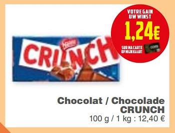 Promoties Chocolat - chocolade crunch - Nestlé - Geldig van 18/09/2018 tot 24/09/2018 bij Cora