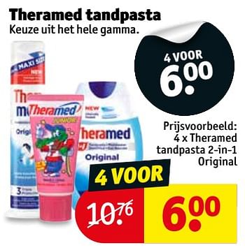 Promoties Theramed tandpasta 2-in-1 original - Theramed - Geldig van 18/09/2018 tot 23/09/2018 bij Kruidvat