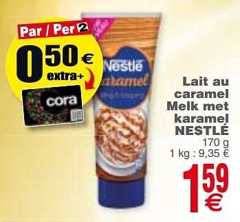 Promoties Lait au caramel melk met karamel nestlé - Nestlé - Geldig van 18/09/2018 tot 24/09/2018 bij Cora