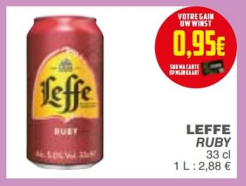 Promoties Leffe ruby - Leffe - Geldig van 18/09/2018 tot 24/09/2018 bij Cora