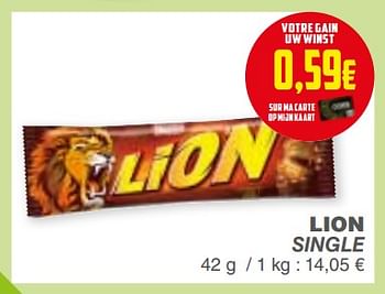 Promoties Lion single - Nestlé - Geldig van 18/09/2018 tot 24/09/2018 bij Cora