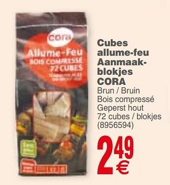 Promoties Cubes allume-feu aanmaakblokjes cora - Huismerk - Cora - Geldig van 18/09/2018 tot 01/10/2018 bij Cora