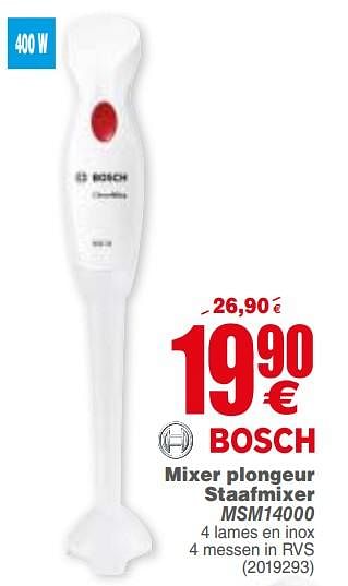 Promoties Bosch mixeur plongeur staafmixer msm14000 - Bosch - Geldig van 18/09/2018 tot 01/10/2018 bij Cora