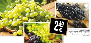 Promotions Raisins - druiven chasselas, lavallee ou - of muscat - Produit maison - Cora - Valide de 18/09/2018 à 24/09/2018 chez Cora