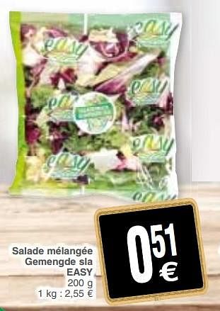 Promoties Salade mélangée gemengde sla easy - Huismerk - Cora - Geldig van 18/09/2018 tot 24/09/2018 bij Cora