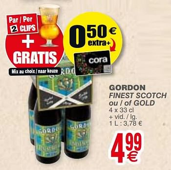 Promoties Gordon finest scotch ou - of gold - Gordon - Geldig van 18/09/2018 tot 24/09/2018 bij Cora