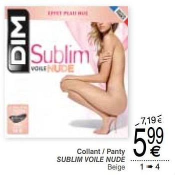 Promoties Collant - panty sublim voile nude - Dim - Geldig van 18/09/2018 tot 01/10/2018 bij Cora