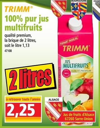 Promotions 100% pur jus multifruits - Trimm - Valide de 19/09/2018 à 25/09/2018 chez Norma