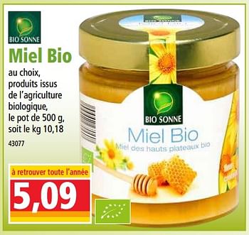 Promoties Miel bio - Bio Sonne - Geldig van 19/09/2018 tot 25/09/2018 bij Norma