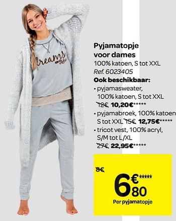 Promoties Pyjamatopje voor dames - Huismerk - Carrefour  - Geldig van 19/09/2018 tot 24/09/2018 bij Carrefour