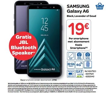 Promoties Samsung galaxy a6 - Samsung - Geldig van 19/09/2018 tot 24/09/2018 bij Carrefour