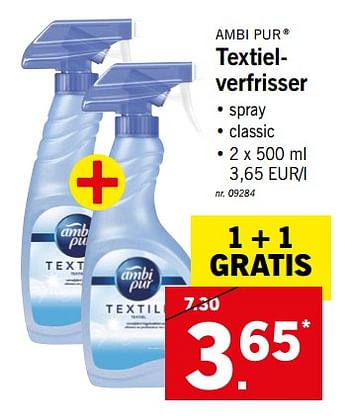 Promoties Textielverfrisser - Ambi Pur - Geldig van 24/09/2018 tot 29/09/2018 bij Lidl