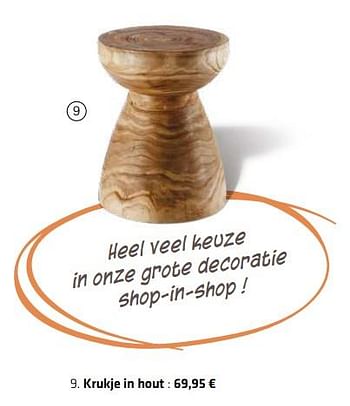 Promoties Krukje in hout - Huismerk - Euroshop - Geldig van 17/09/2018 tot 31/12/2018 bij Euro Shop