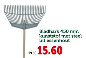 Promoties Bladhark kunststof met steel uit essenhout - Huismerk - Aveve - Geldig van 26/09/2018 tot 06/10/2018 bij Aveve