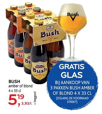 Promoties Bush amber of blond - Bush - Geldig van 26/09/2018 tot 09/10/2018 bij Alvo