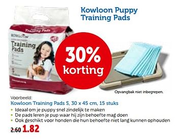 Promoties Kowloon puppy training pads - Kowloon - Geldig van 26/09/2018 tot 06/10/2018 bij Aveve