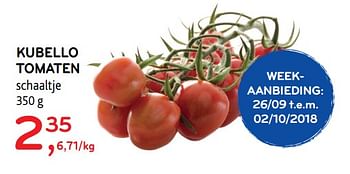 Promoties Kubello tomaten - Huismerk - Alvo - Geldig van 26/09/2018 tot 02/10/2018 bij Alvo