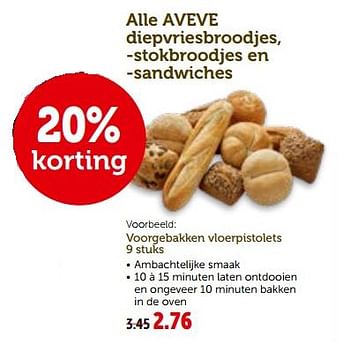 Promotions Voorgebakken vloerpistolets - Produit maison - Aveve - Valide de 26/09/2018 à 06/10/2018 chez Aveve